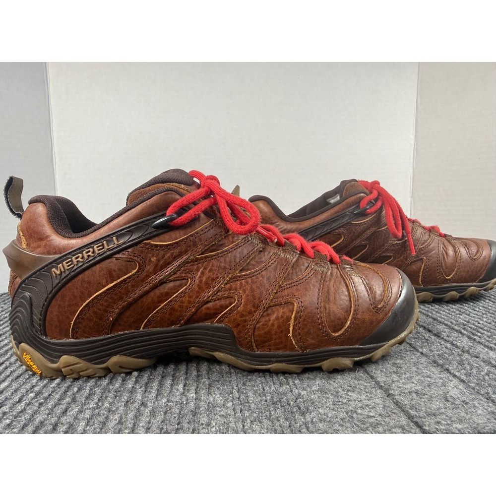 Merrell Chameleon 7 Limit Mens 7.5 Brown Leather Hiking Shoes J95343 Vibram